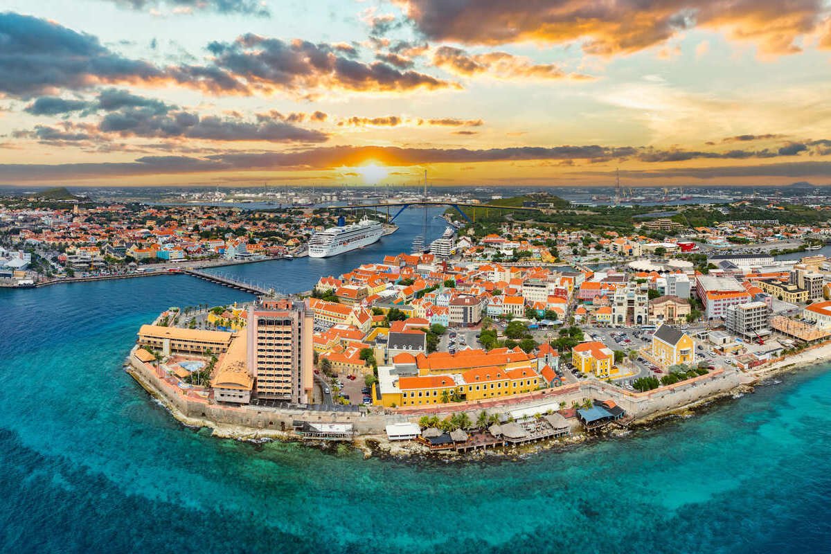 Aerial View Of Curacao, Dutch Caribbean