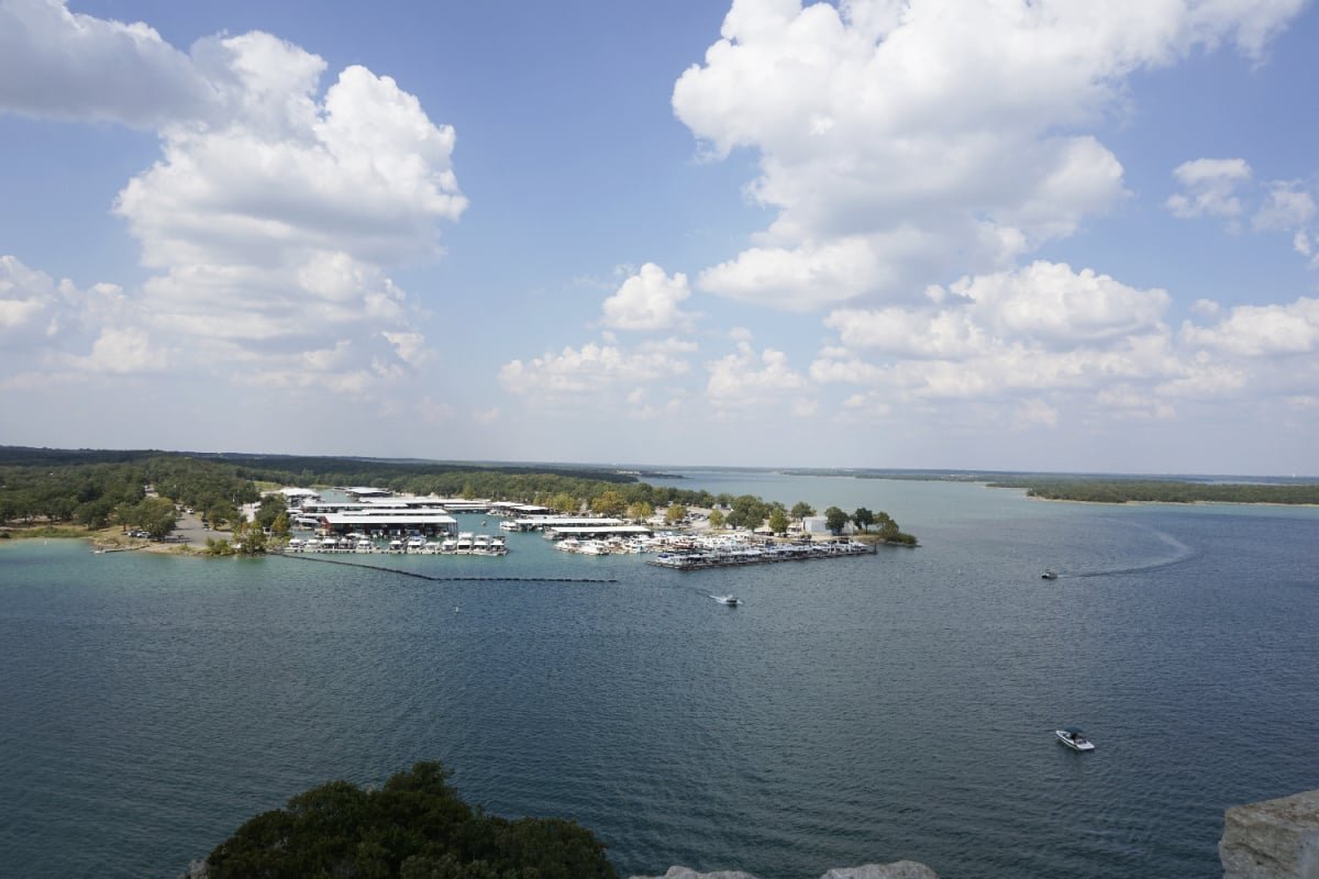 Blue waters of Lake Texoma, Texas